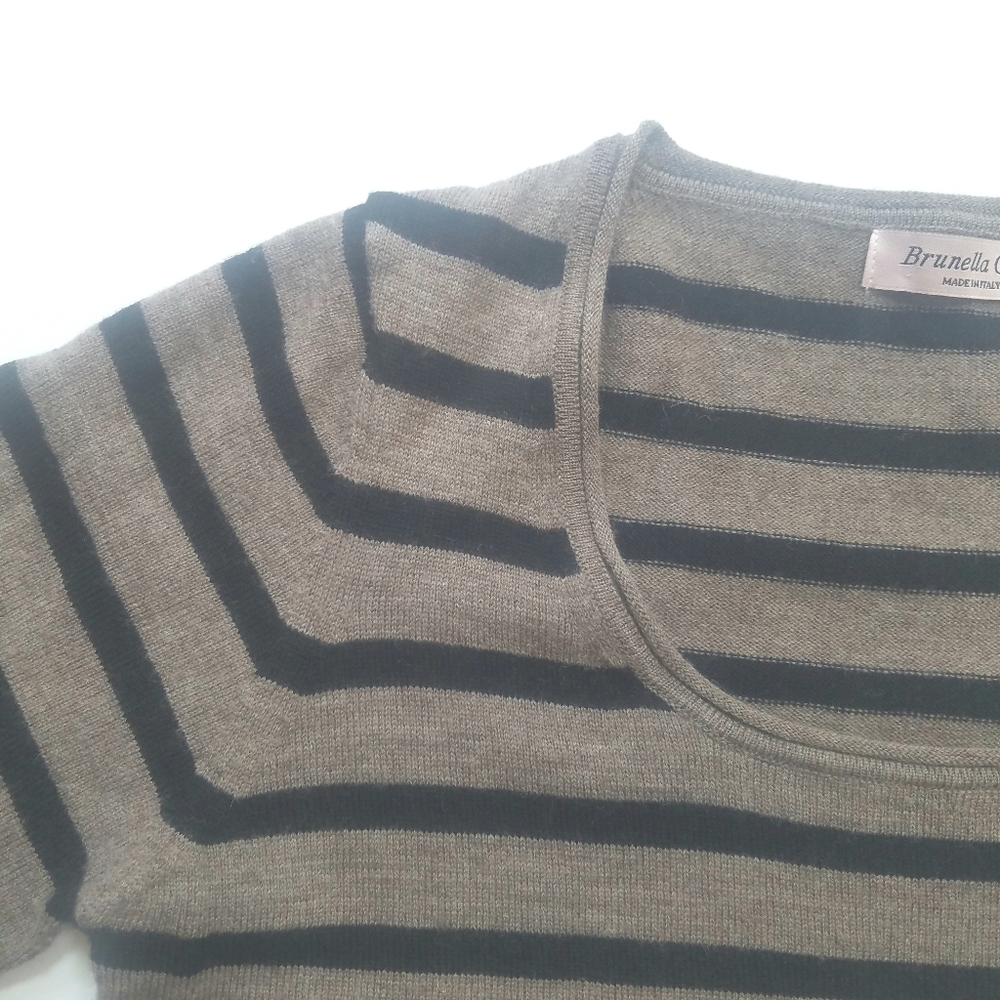 Brunella Gori Italian Wool Striped Sweater - Picture 4 of 9